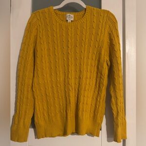 St. John's Bay Mustard Cable Knit Crewneck Sweater